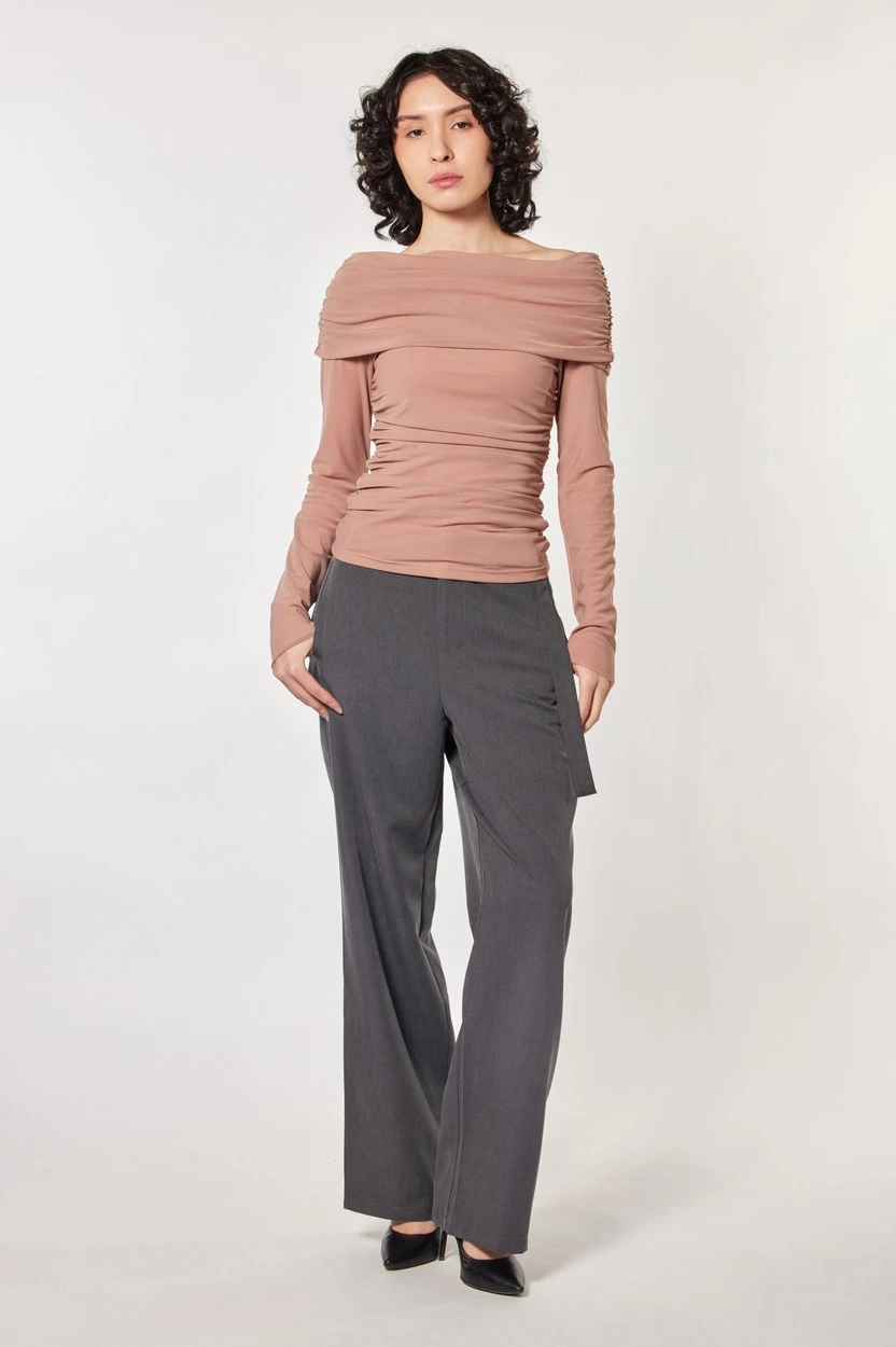 Лонгслив темно-бежевый для женщин 44258-78 59