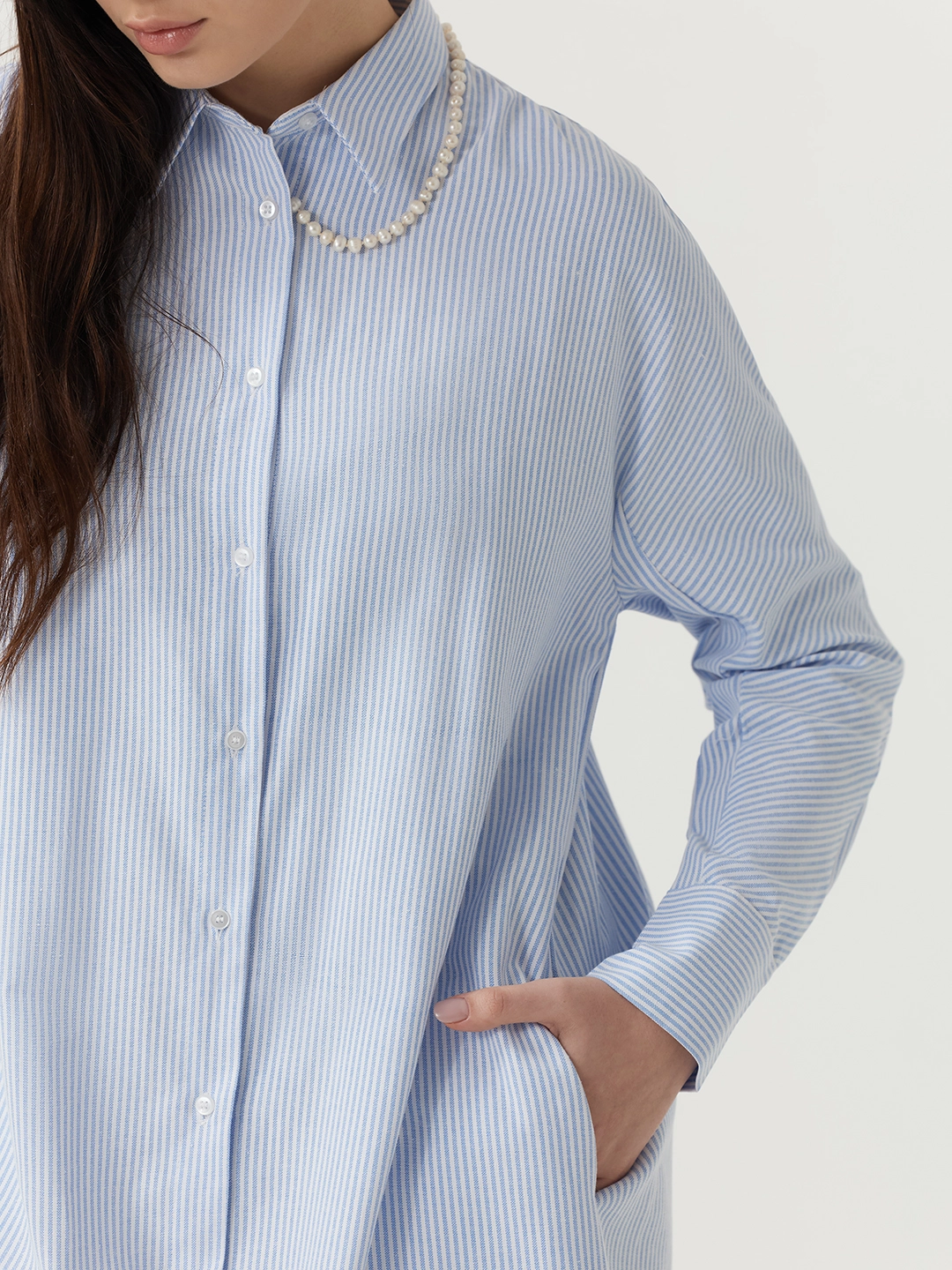 Платье бело-голубая полоска для женщин 48190-47 54