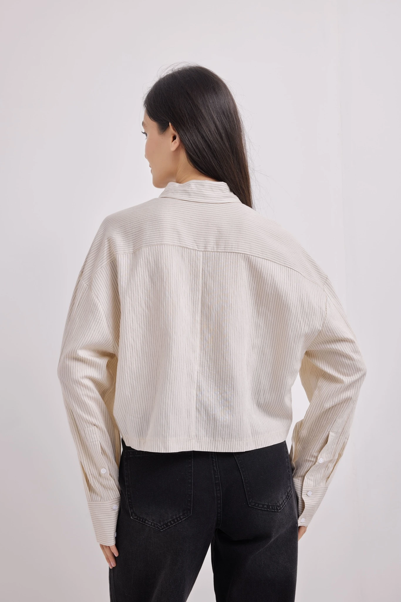 Рубашка бежевая полоска для женщин 41249-215 66