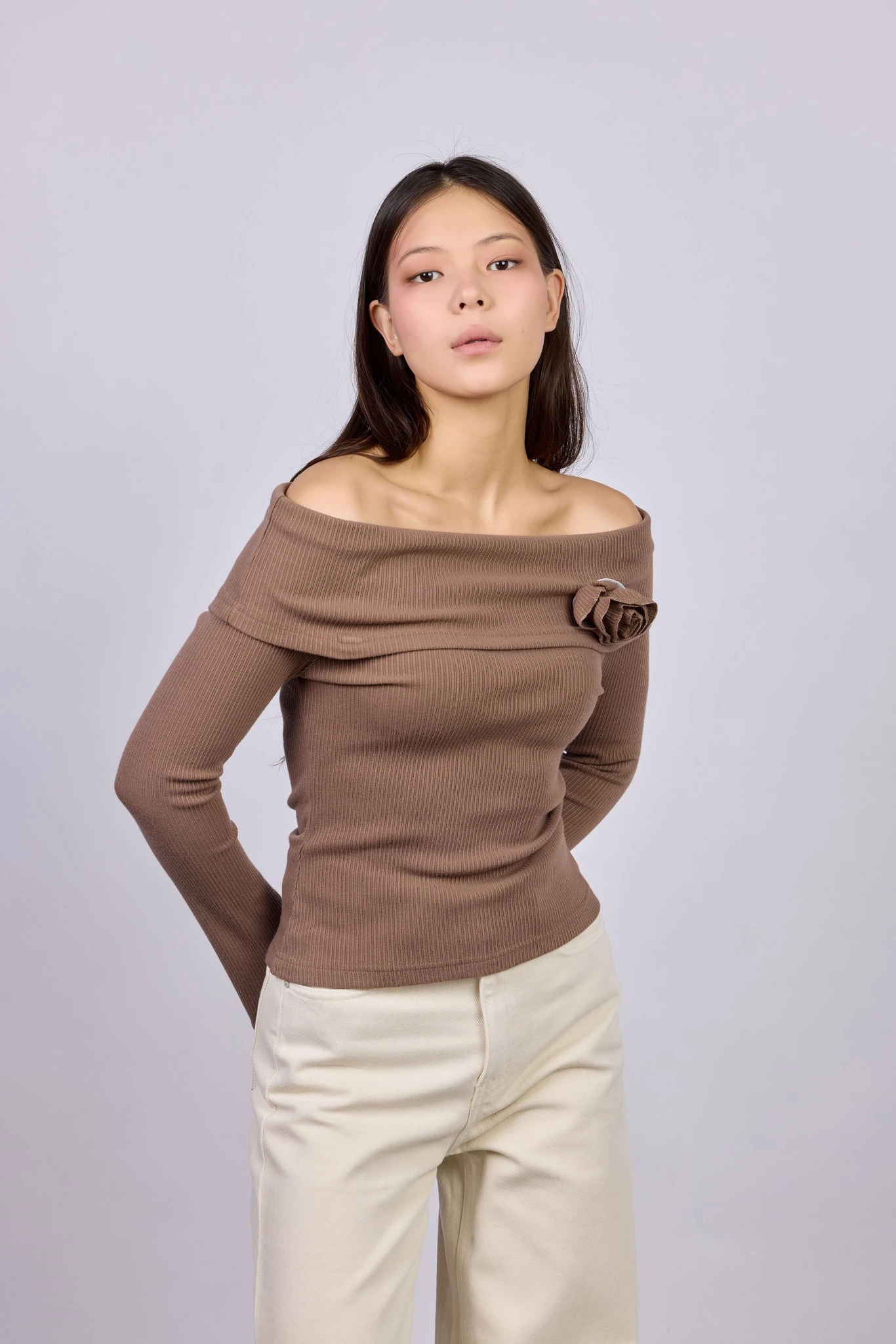 Лонгслив коричневый для женщин 42200-13 59