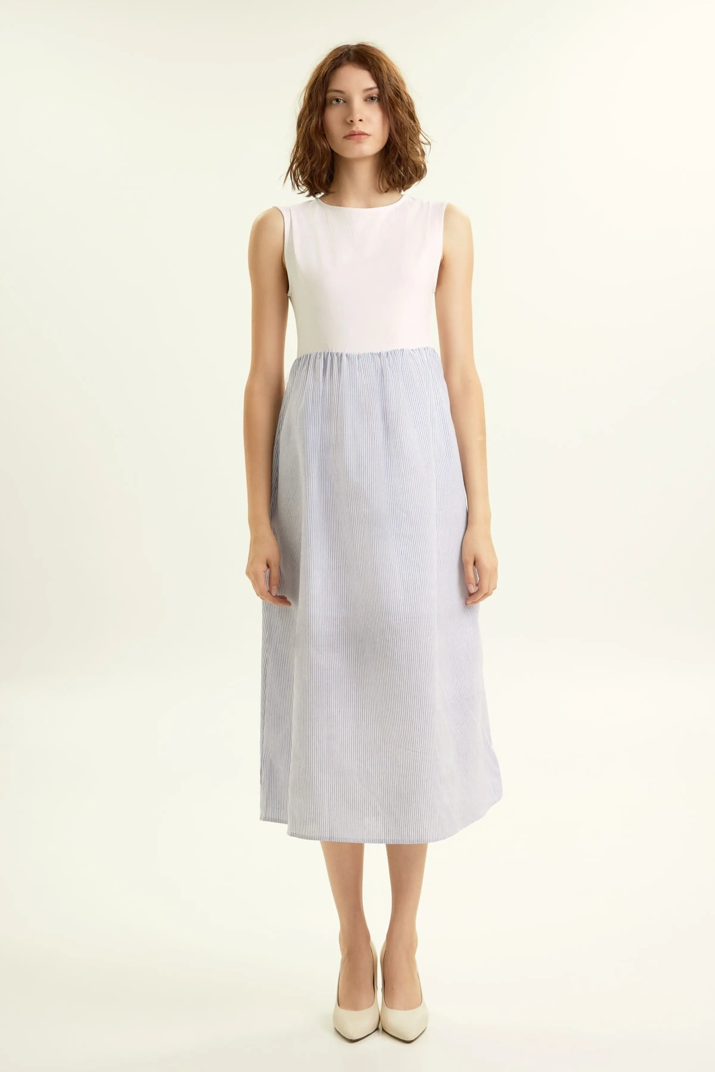 Платье бело-голубая полоска для женщин 45200-47 54