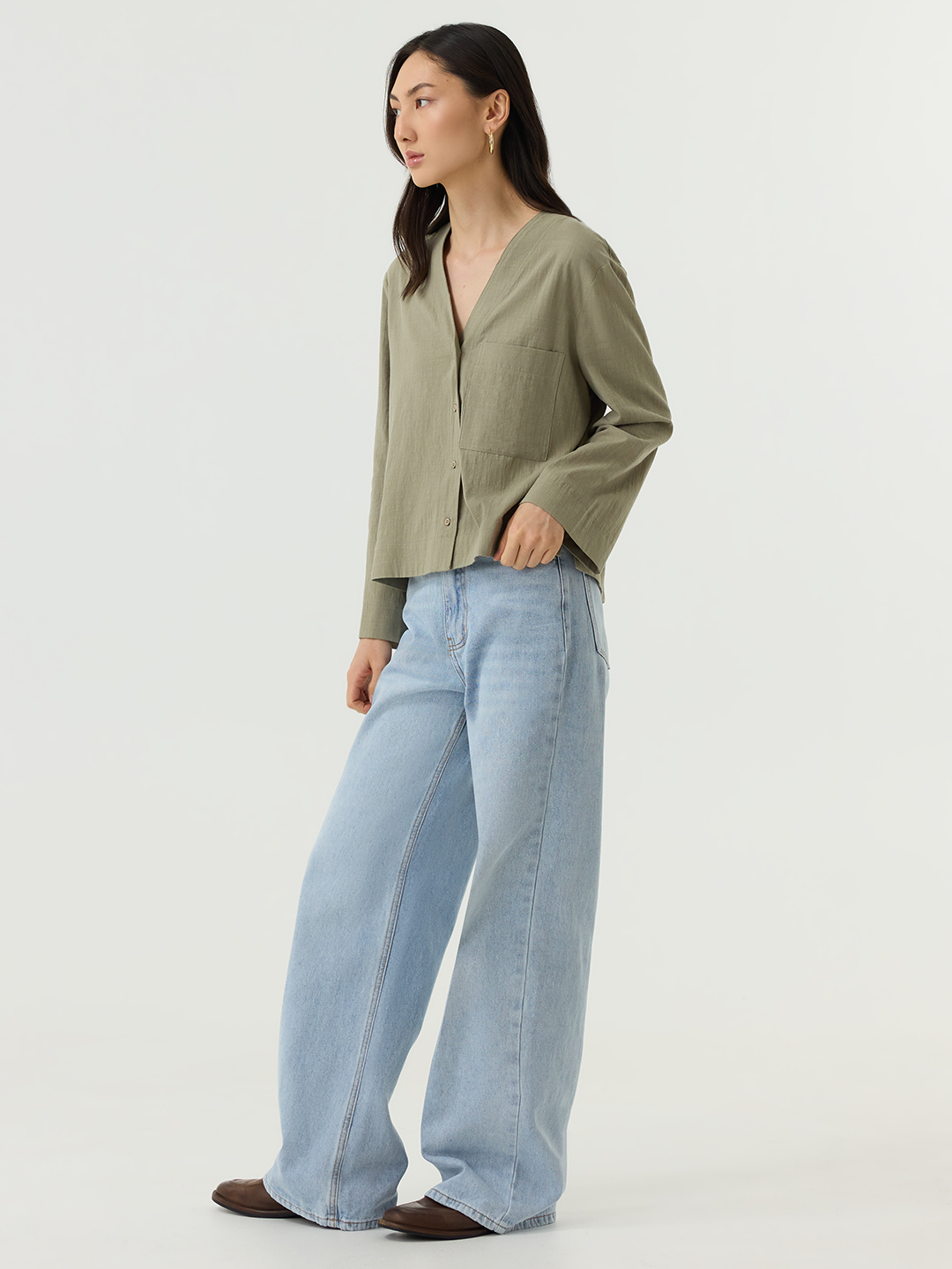 Блузка хаки для женщин 48239-14 28