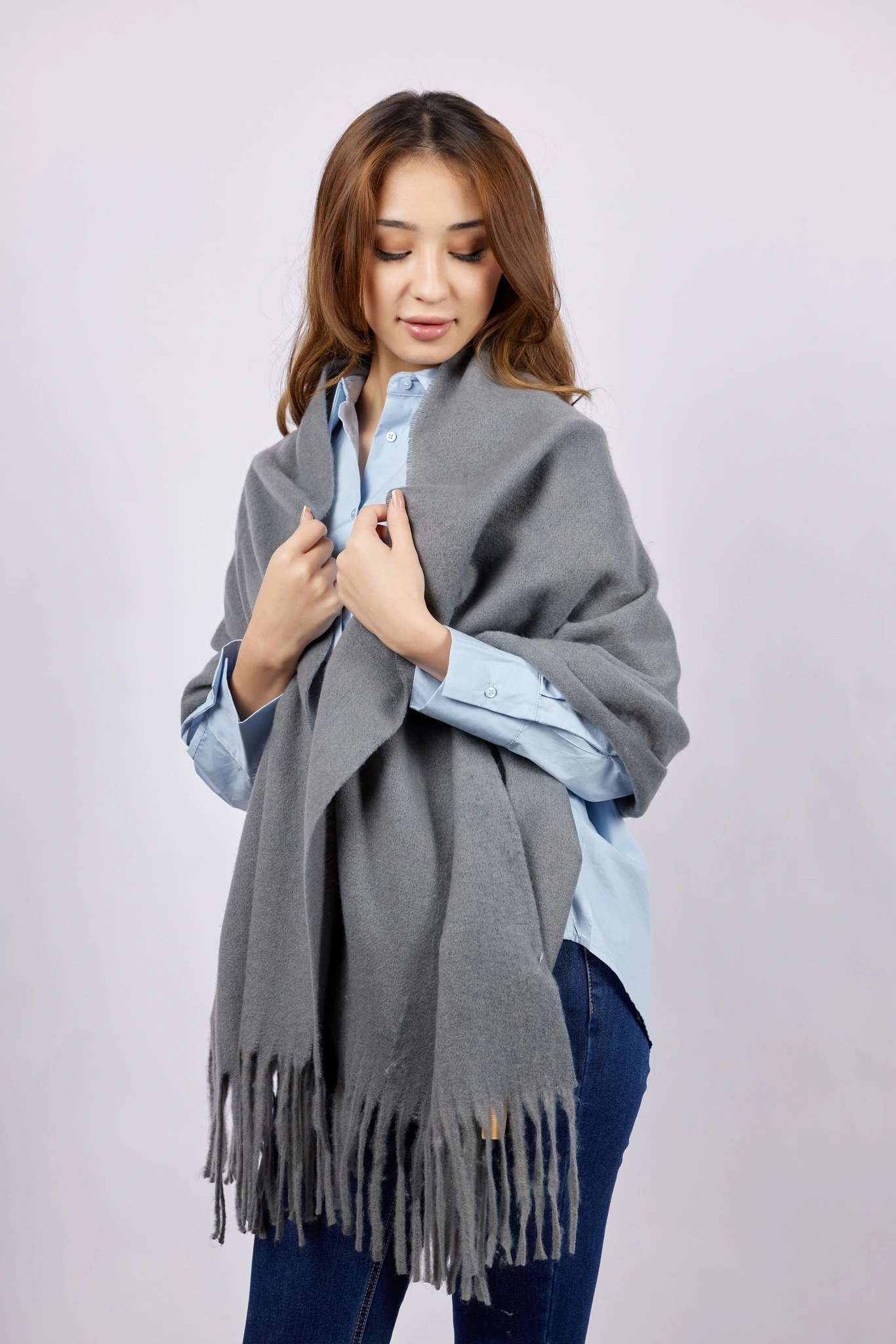 Шарф серый для женщин N-052-61 27