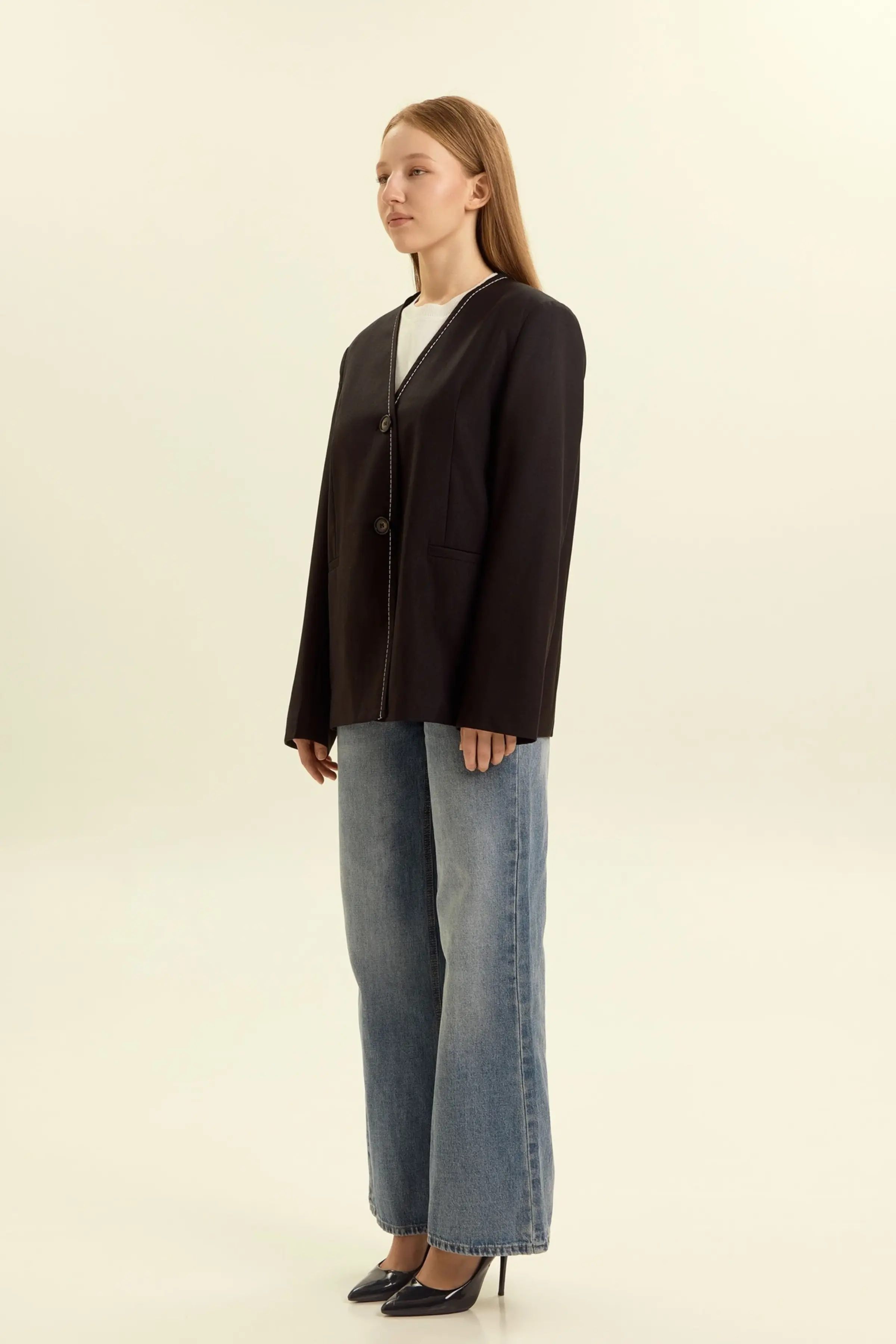 Жакет черный для женщин 46262-1 64