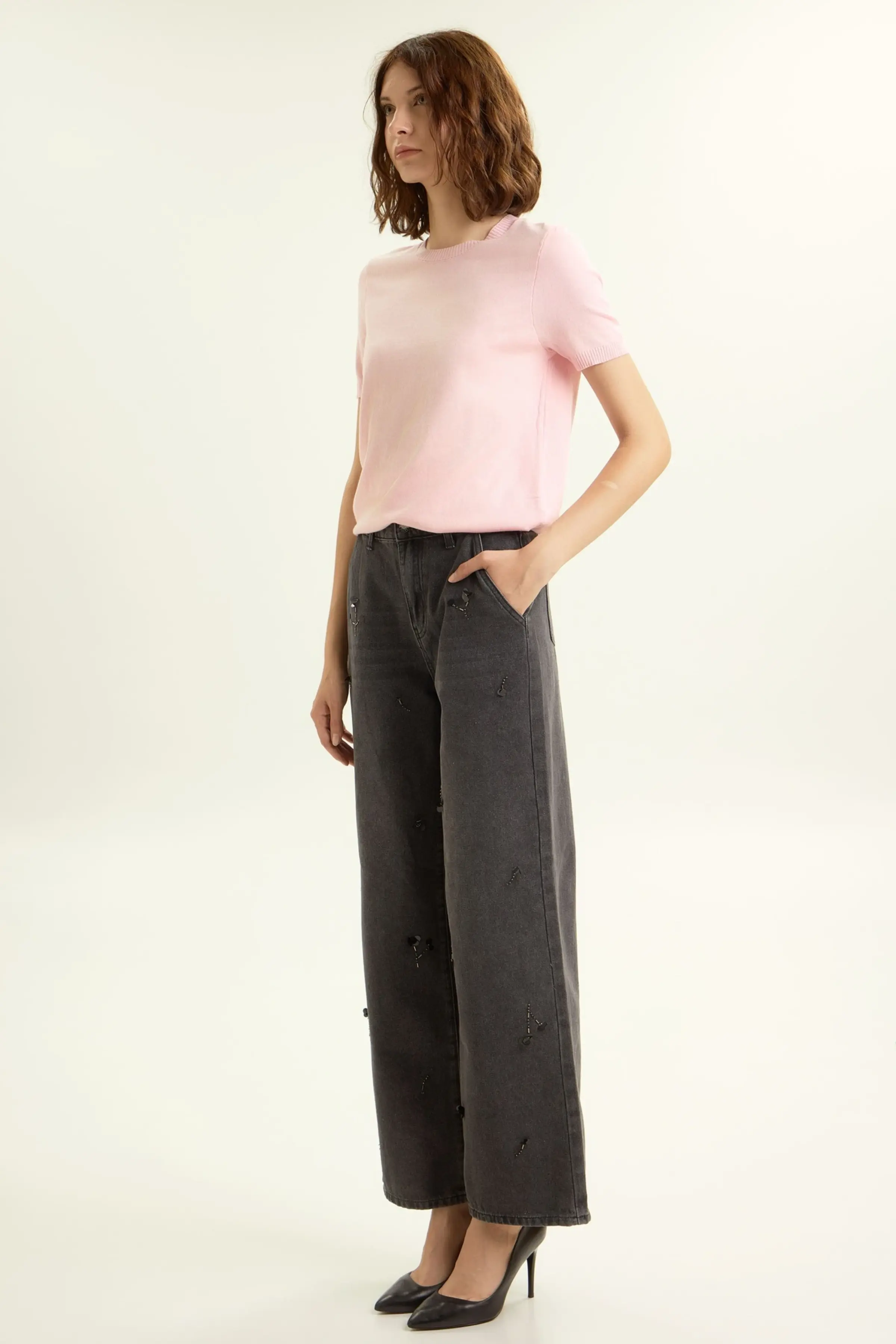 Джинсы серый для женщин 44300-61 74