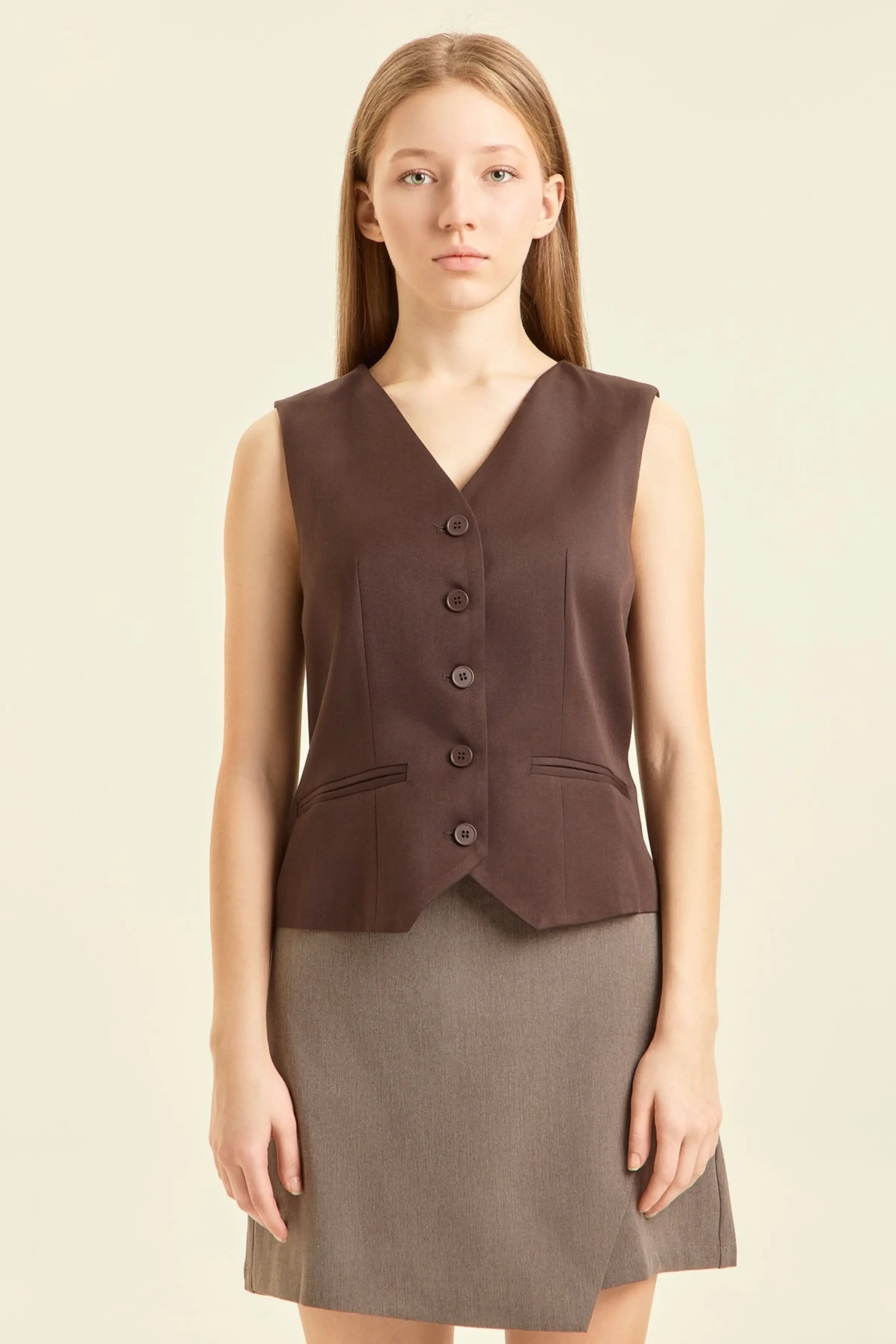 Жилетка коричневый для женщин 47237-13 68