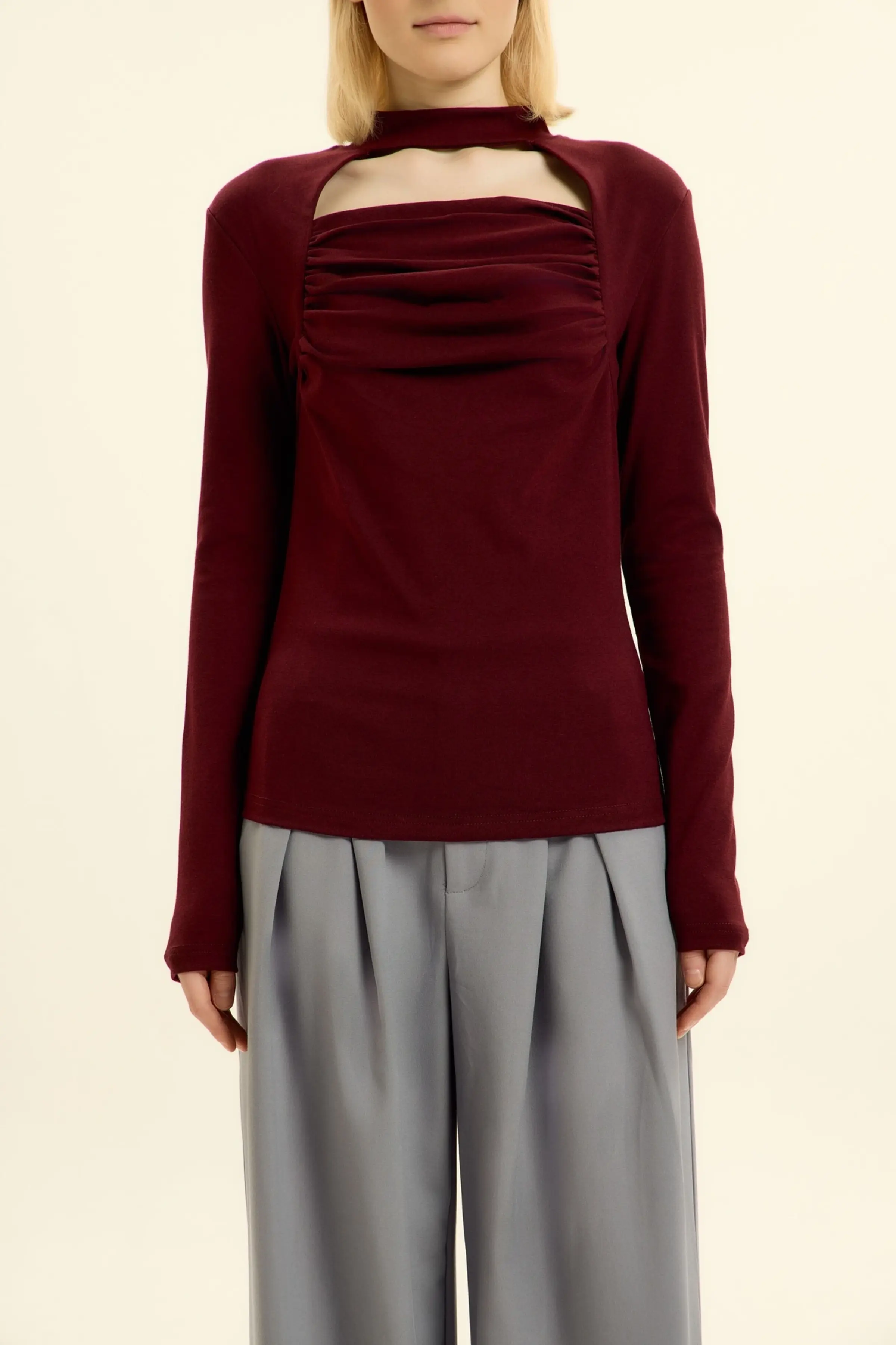 Лонгслив бордовый для женщин 46229-67 59