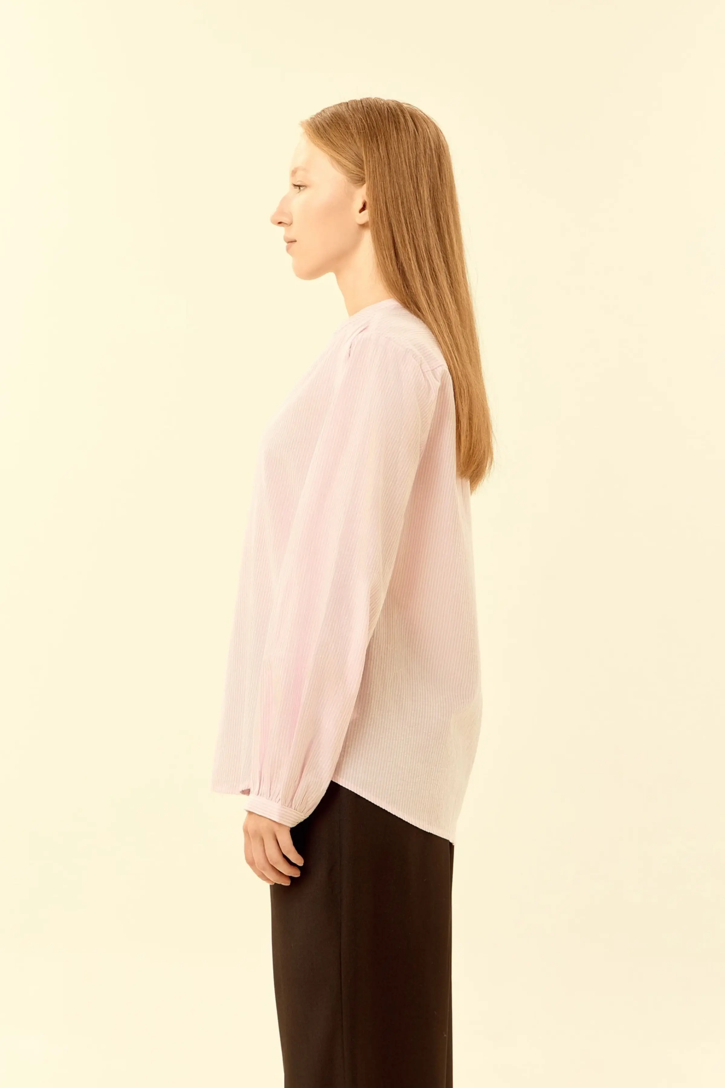 Блузка бело-розовая полоска для женщин 46251-51 28