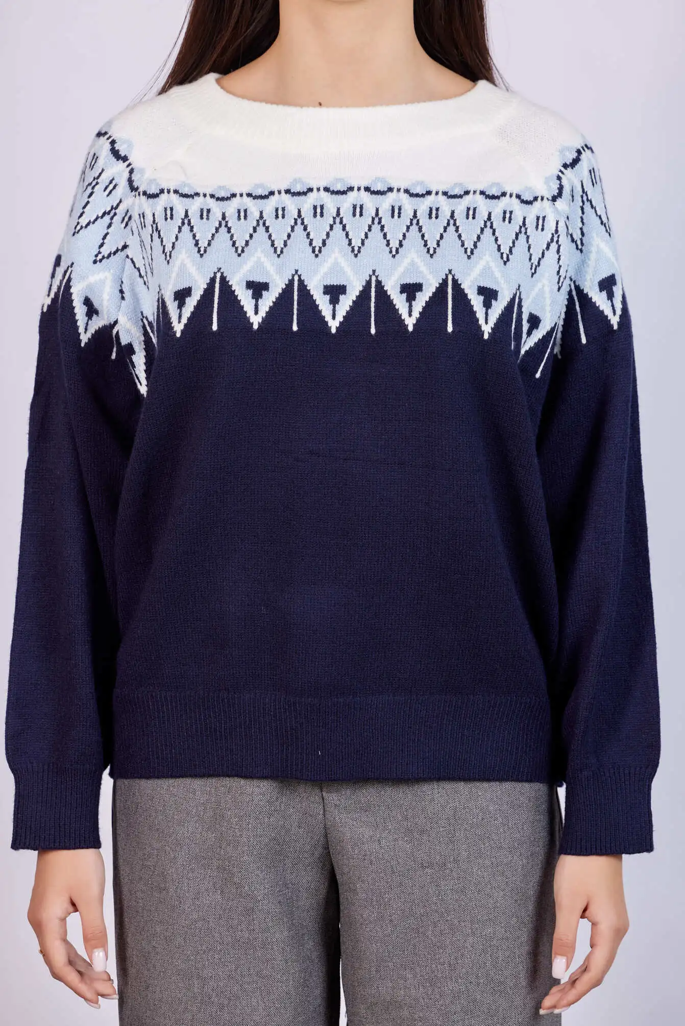 Свитер темно-синий для женщин 43182-18 65