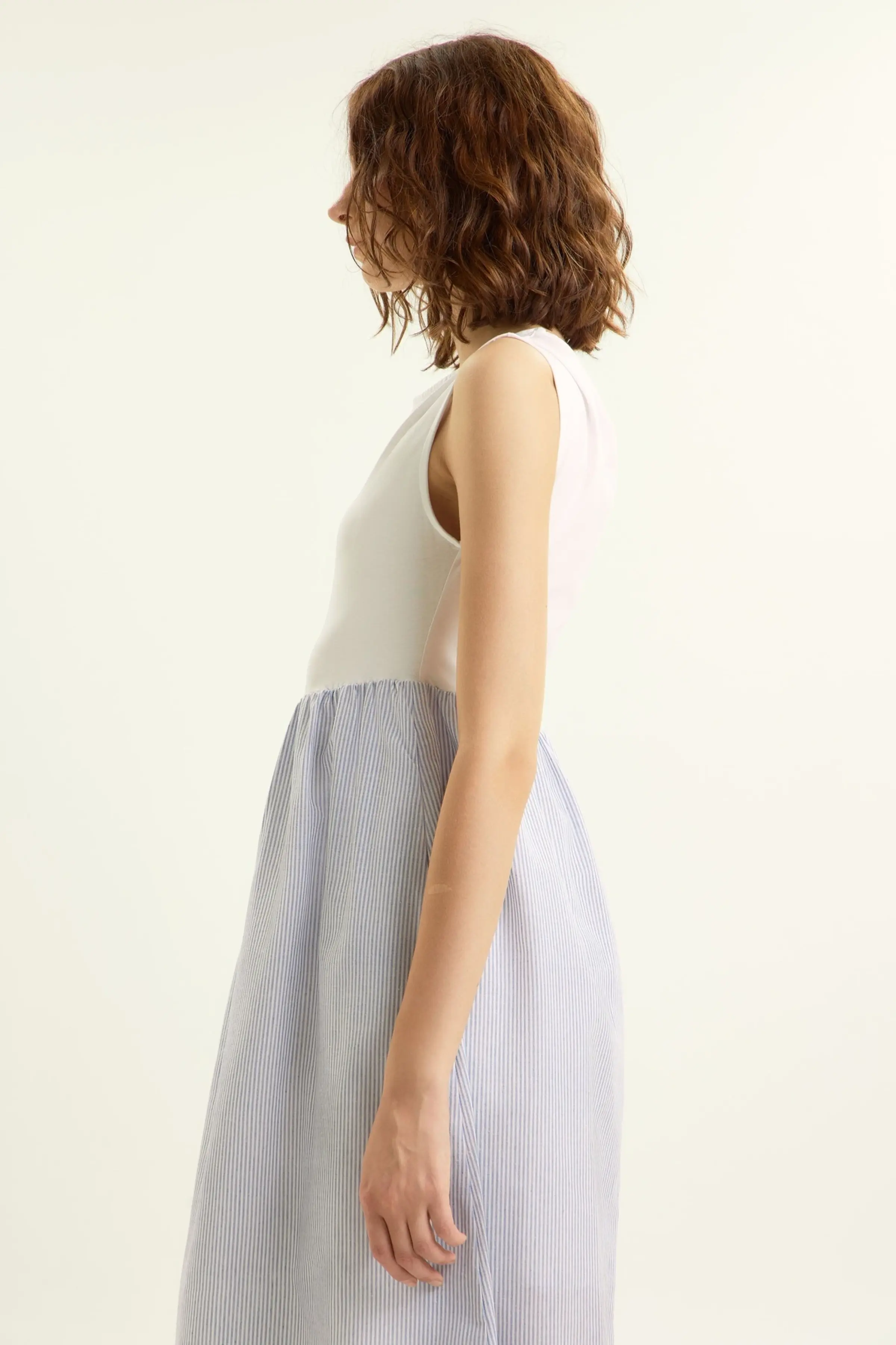 Платье бело-голубая полоска для женщин 45200-47 54