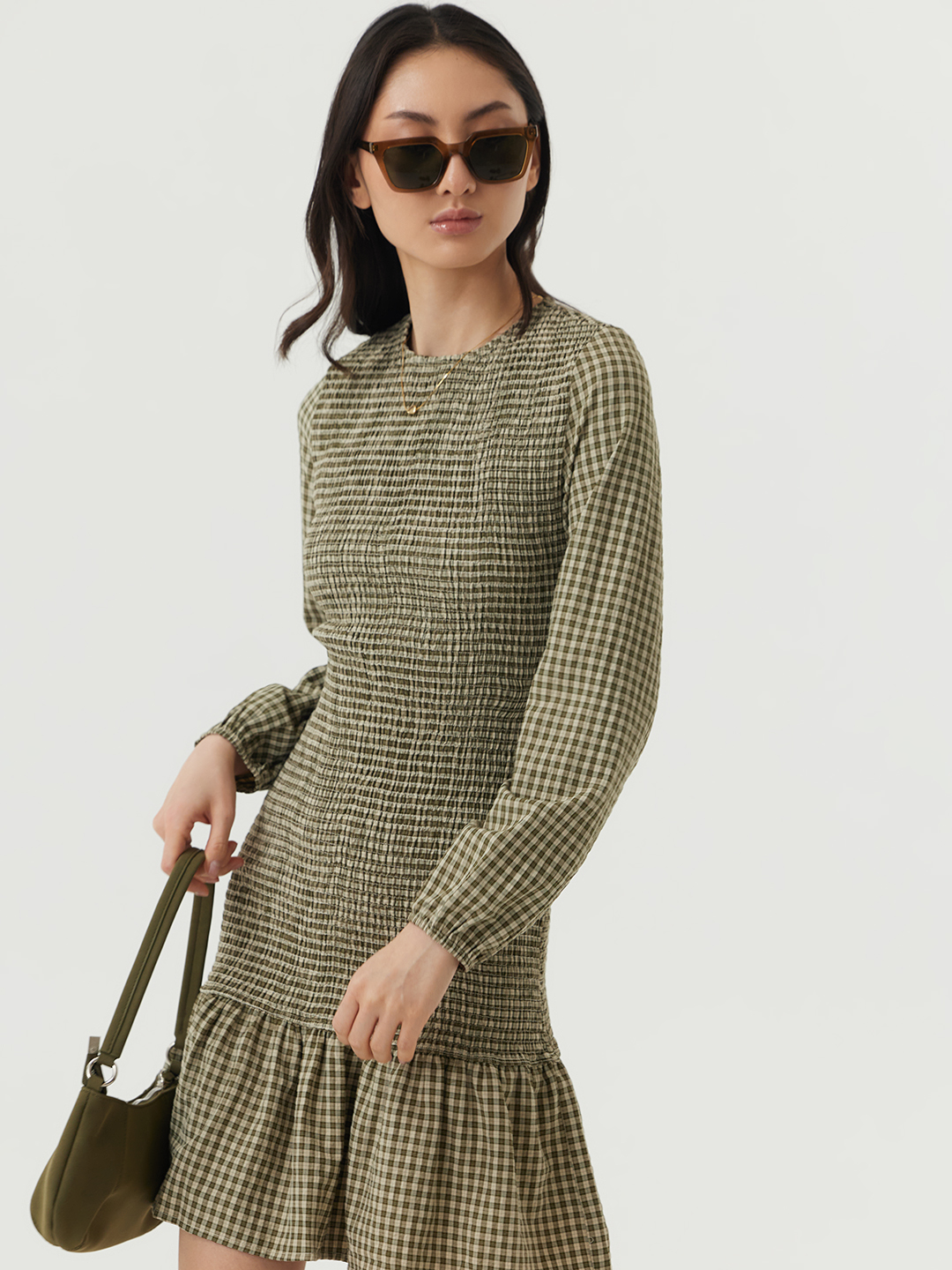 Платье зеленая клетка для женщин 48147-54 54