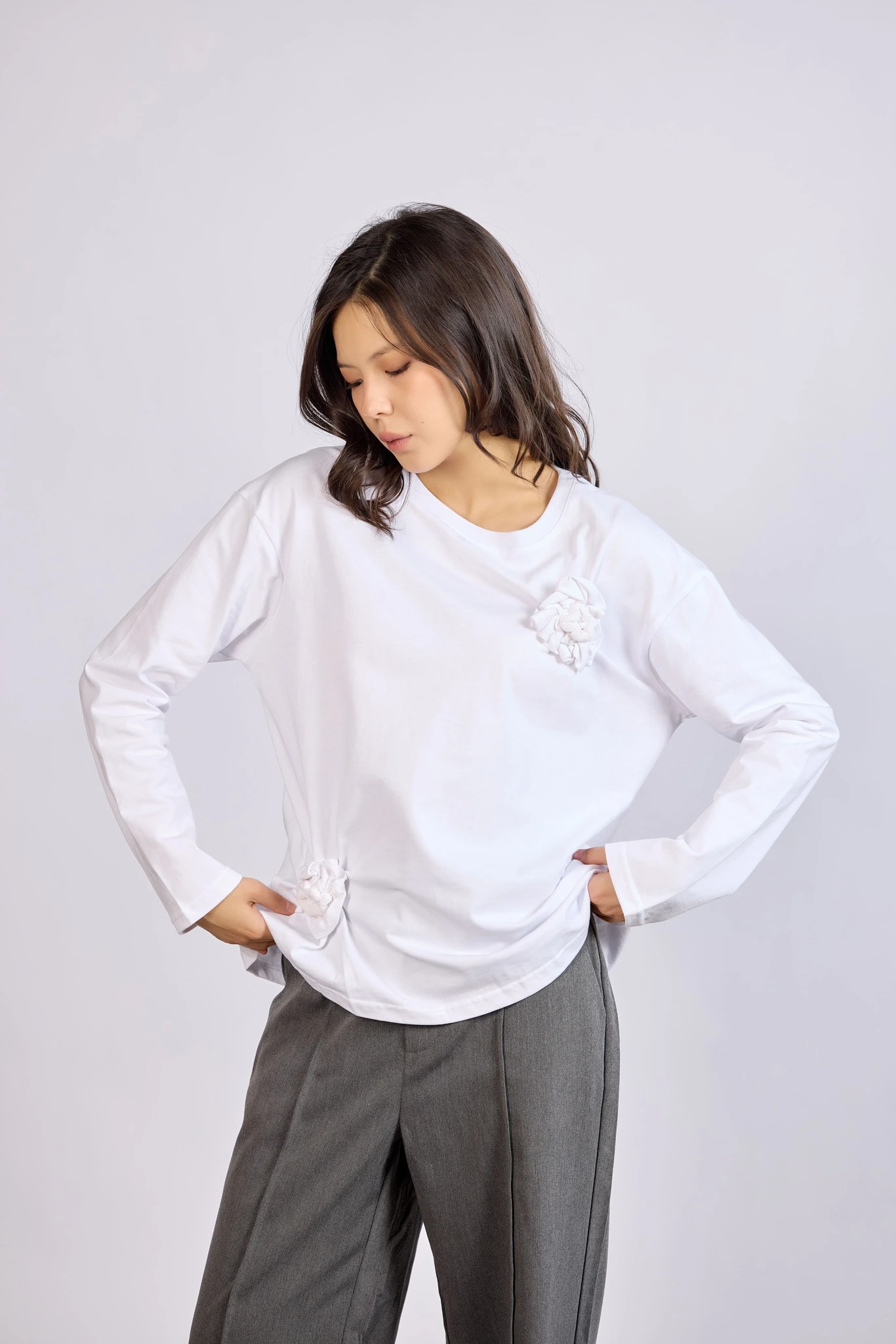 Лонгслив белый для женщин 43100-4 59