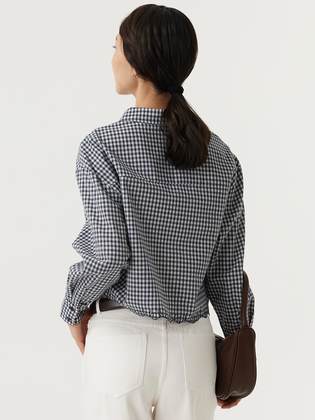Рубашка бело-синяя клетка для женщин 48256-103 66