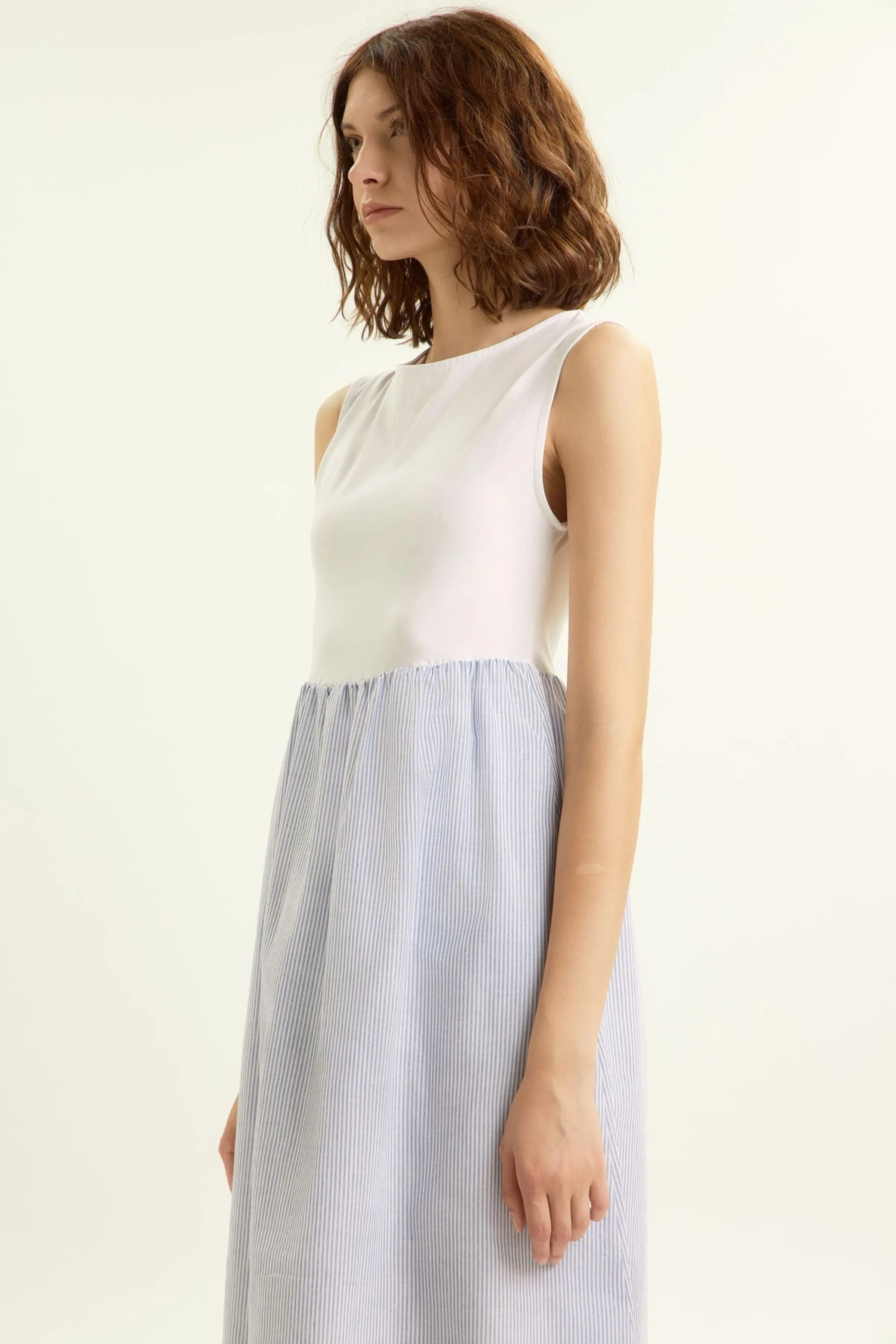 Платье бело-голубая полоска для женщин 45200-47 54