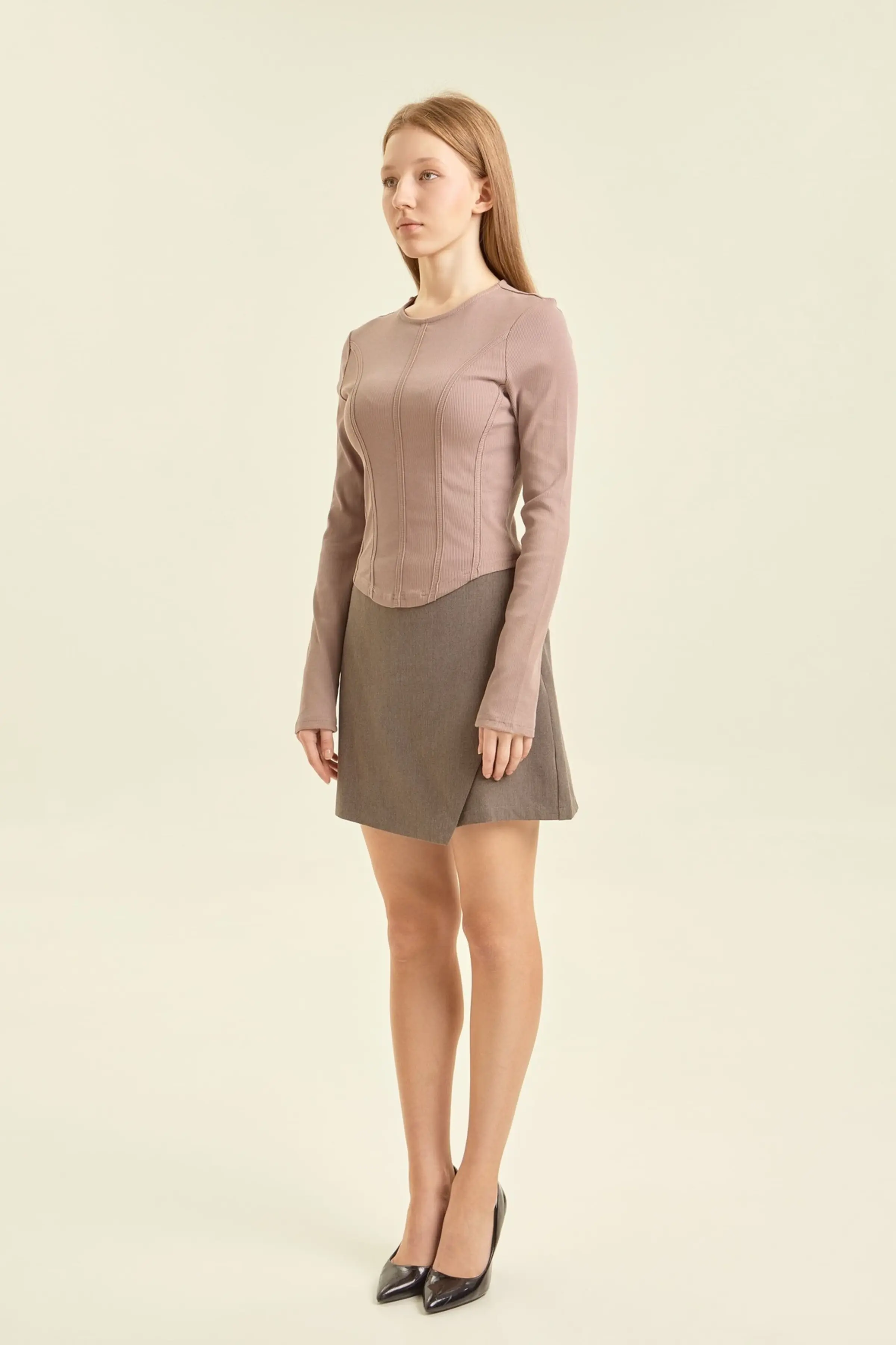 Лонгслив бежевый для женщин 47152-15 59